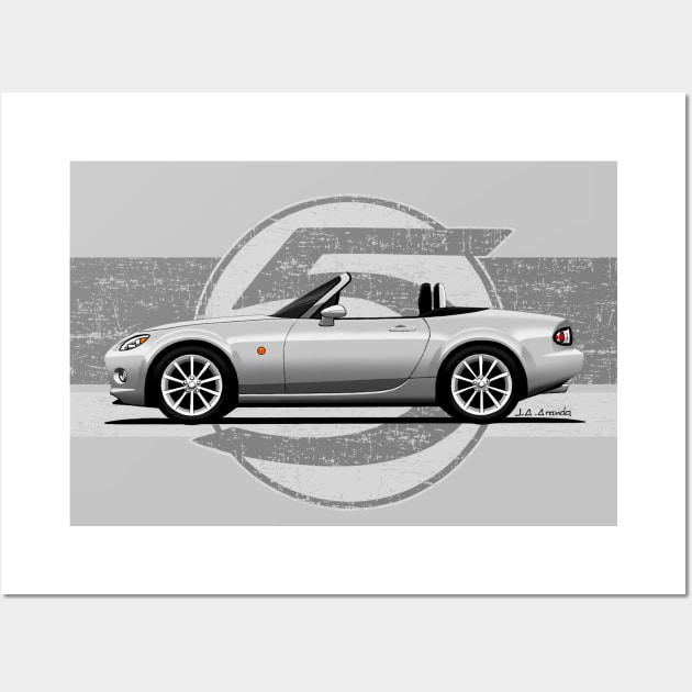 My drawing of the wonderfull japanese roadster from hiroshima Wall Art by jaagdesign